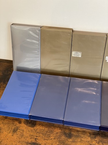 10 EMPTY VHS VIDEO TAPE STORAGE CASES Coloured Up Cycle Retro Cheap - Picture 8 of 12