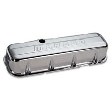 Moroso 68113 2 Pairs Tall Valve Cover Bbc Baffled Moroso Logo Steel Chrome