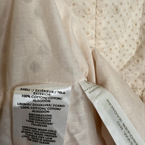 Ann Taylor LOFT Light Pink Dress Eyelet V-neck Flutter Sleeve NWT $89 - Picture 9 of 9