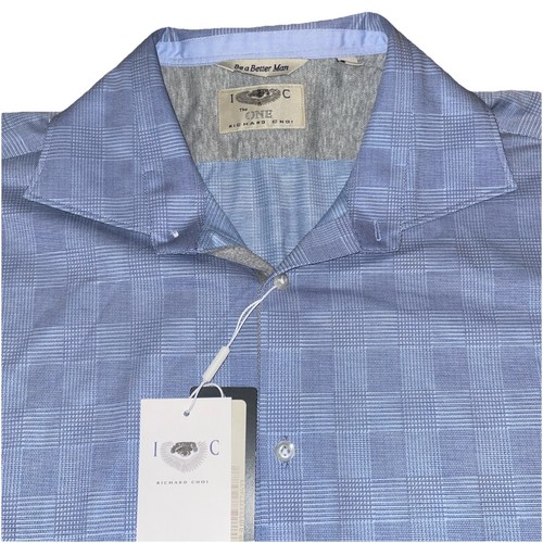 I C The ONE by Richard Choi Blue Shirt Cotton Regular Fit Mock Neck XL - Picture 3 of 5