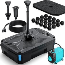 Pond Filter Pump Fountain Kits with UV Clarifier, 660GPH/40W Pond Pump and Filte