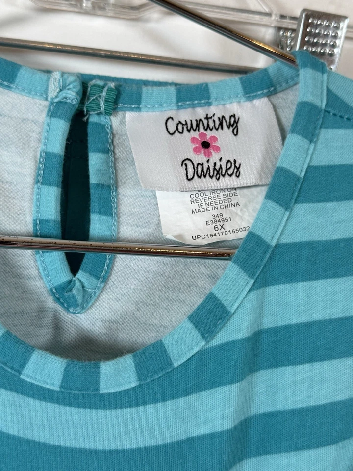 CONTANDO MARGARIDAS TAMANHO 6~MENINAS FOFAS PEQUENAS 2 PEÇAS TOP MULTICOLORIDO COM LEGGINGS COMBINANDO - Imagem 4 de 4