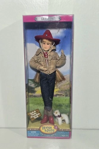 Only Hearts Horse and Pony Club Lily Rose Doll in Western Wear Terrier Dog 