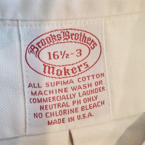 Vintage Brooks Brothers Makers Shirt, Sz 16.5-3, Ecru 100% Cotton Oxford, USA - Picture 3 of 6