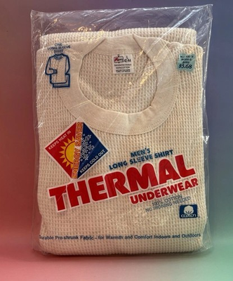 #ad #ad VTG NOS Kmart Thermal Underwear SHIRT Men’s L WAFFLE KNIT 100% Cotton 70’s 80’s $29.99