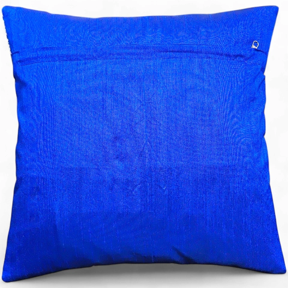 HANDMADE ELEPHANT SILK BROCADE 16X16 CUSHION COVER PILLOW SOFA THROWS SUTRAM - Image 3 of 4