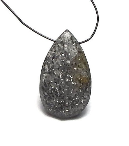 HIMMLISCHES QUARZ schwarz 18 mm facettierte Träne fokale Perle SELTEN NATÜRLICH - Bild 1 von 2