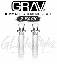 GRAV® 10MM MALE JOINT CUP BOWLS, PACK OF TWO (2) Replacement Parts For Grav Pipe