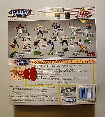 1995 NFL Miami Dolphins Dan Marino Starting Lineup Action Figure NEW SEALED - Picture 2 of 4