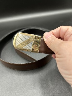 Vintage Made in Italy Reversible Leather Belt - Sz 36 - Mod Brev Buckle Pierre Cardin Reversible Belt Men main image 2