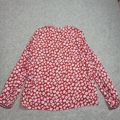 Blusa Emily Van Den Bergh Mujer Talla D-44 Viscosa Roja Blanca Top Camisa XXL - Imagen 2 de 15