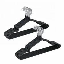 30 PCS Black Matte Rubber Coated Non-Slip Clothes Hangers 0.2 Inch Thin