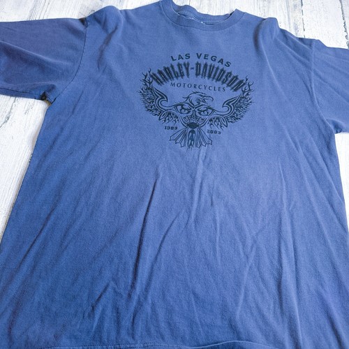 Vintage Harley Davidson Shirt Mens XL 2003 Biker Gray Short Sleeve Las Vegas - Picture 2 of 5