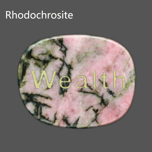 Engraved Stone, Inspirational Positive Word "Wealth" Palm Stone Pocket Stone - Picture 20 of 24