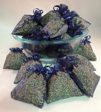 Set of 50 Lavender Sachets made with Navy Organza Bags