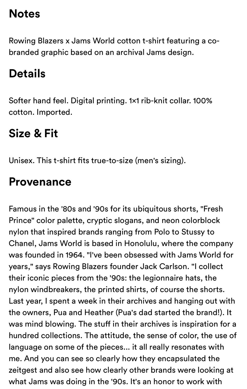 FILA Maglietta nuova con Rowing Blazers × Jams World anni '90 nera uomo medio