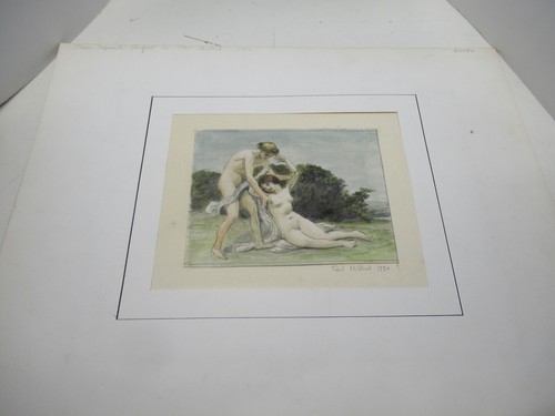 BEAU DESSIN ORIGINAL "VENUS & ADONIS" Vers 1880 Attr. PAUL MILLIET SARTHE GENEVE - Picture 2 of 4