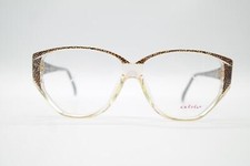 Vintage Atrio 628 Brown Transparent Gold Oval Glasses Frame NOS