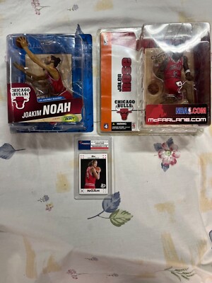 Chicago Bulls Mcfarlane Joakim Noah + Jalen Rose Figures + Noah Card