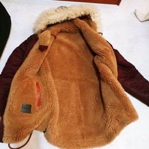 coach reversible shearling parka