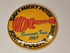 Monkees  Summer Tour 1987 (Davy, Micky, Peter, Dolenz) Pin Button  Memorabilia