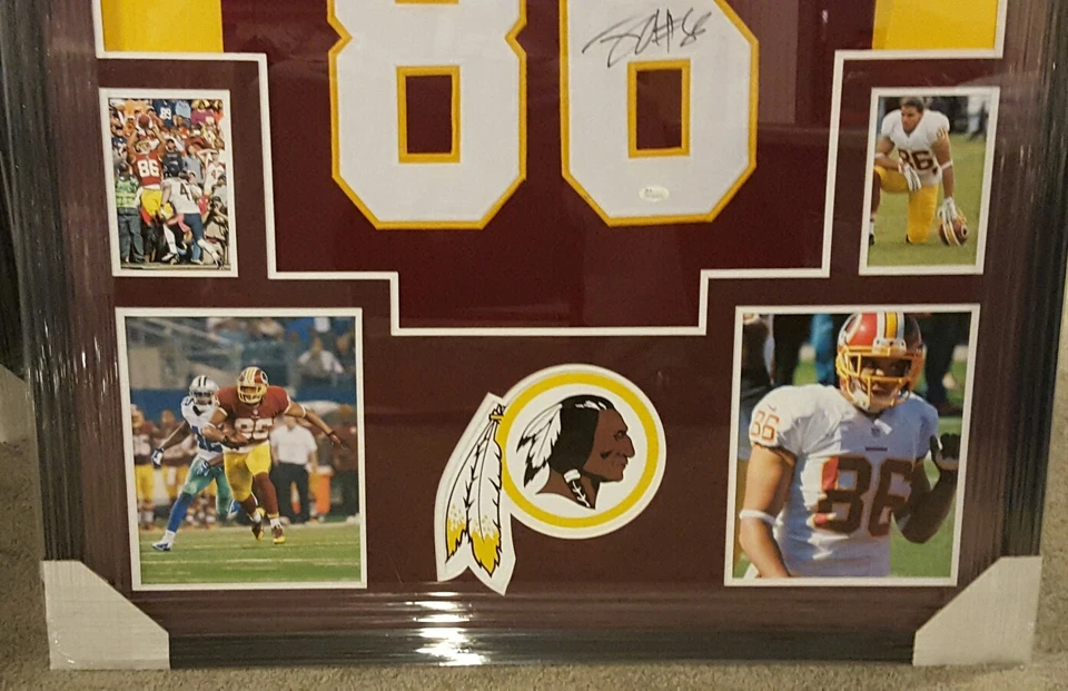 JORDAN REED WASHINGTON REDSKINS AUTOGRAPHED JERSEY FRAMED JSA COA - Image 2 of 4