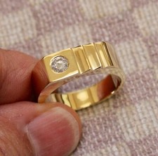 NEW MEN'S 14K YELLOW GOLD QUARTER CARAT SOLITAIRE DIAMOND RING size 9.5 