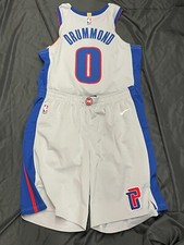 Detroit Pistons Andre Drummond #0 Game Worn Jersey & Shorts 2018-19 Uniform
