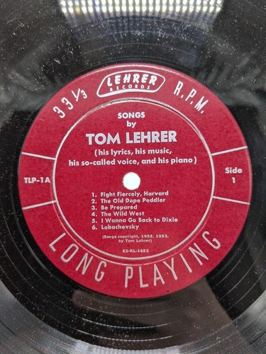 Songs By Tom Lehrer Vinyl Record