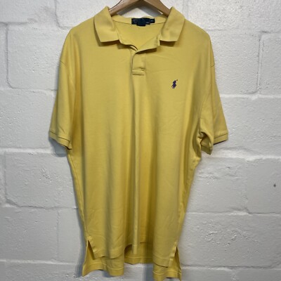 Polo Ralph Lauren Yellow Short Sleeve Polo Shirt w/ Purple Logo