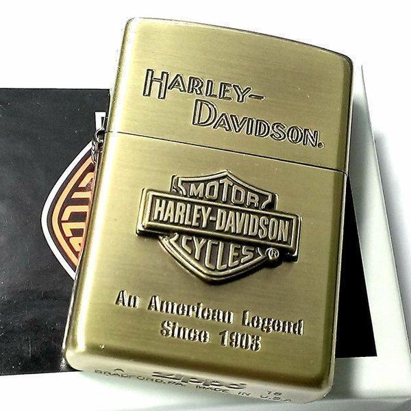 zi 74　ハーレーダビッドソン　ゴールド　ジッポー Zippo Lighter Harley Davidson HDP-11 Big Metal Logo Gold