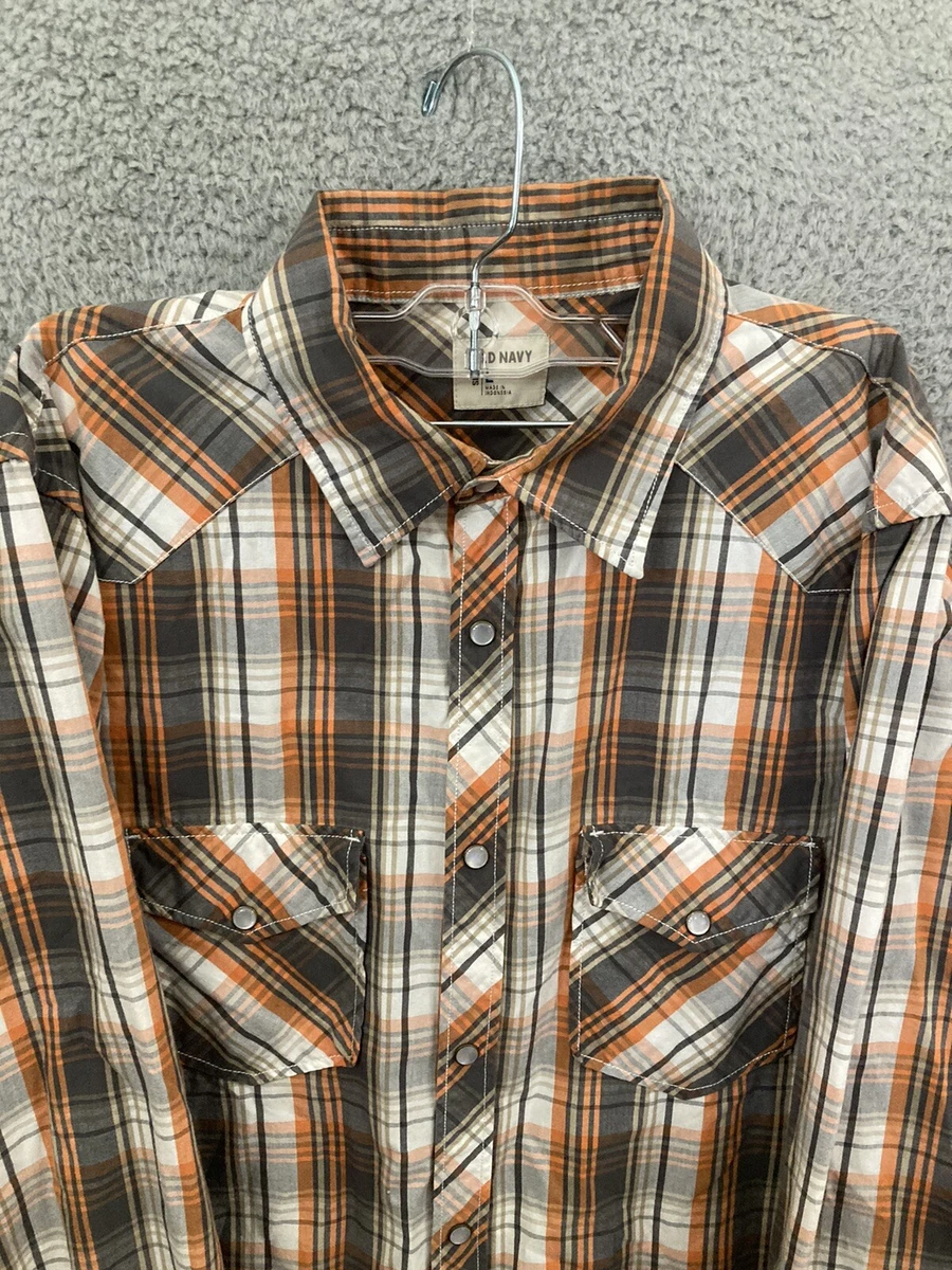 Orange pearl shop snap shirt