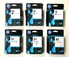 6 x Original HP Ink DesignJet 10ps 20ps 50ps 120ps / 84  11 / C5016A -C5018A