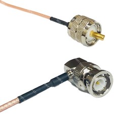 RG316 PL259 UHF Male to BNC MALE ANGLE RF Cable Rapid-SHIP LOT