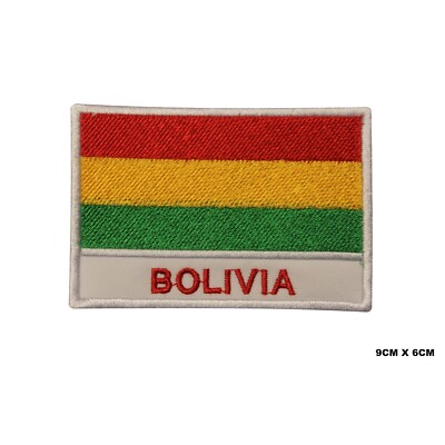 Bolivien Länderflagge bestickt Aufnäher Bügelbild/Aufnähen Patch für Kleidung