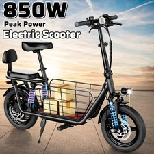 850W Electric Scooter with Seat & Basket 25 Miles Range Folding Design for Adult
