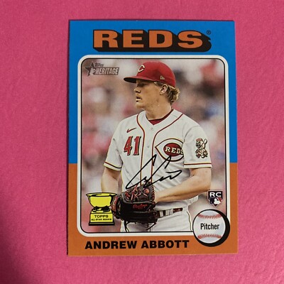    2024 Topps Heritage Andrew Abbott #479 RC Rookie Cup Cincinnati Reds