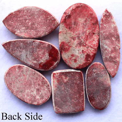 7 Pcs Norway Natural Thulite High Quality 27mm-44mm Cabochon Loose Gemstones Lot - Picture 8 of 11