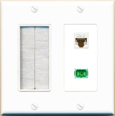 RiteAV CAT6 SC-APC-SX with Brush Wall Plate [White]