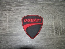 Ducati Motorcycle Red & Black Embroidered Iron On Patch 2.75" x 3"