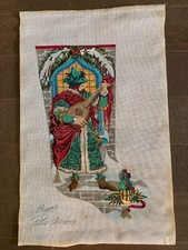90 Complete Peter Ashe Handpainted Needlepoint Troubador Greensleeves Stocking