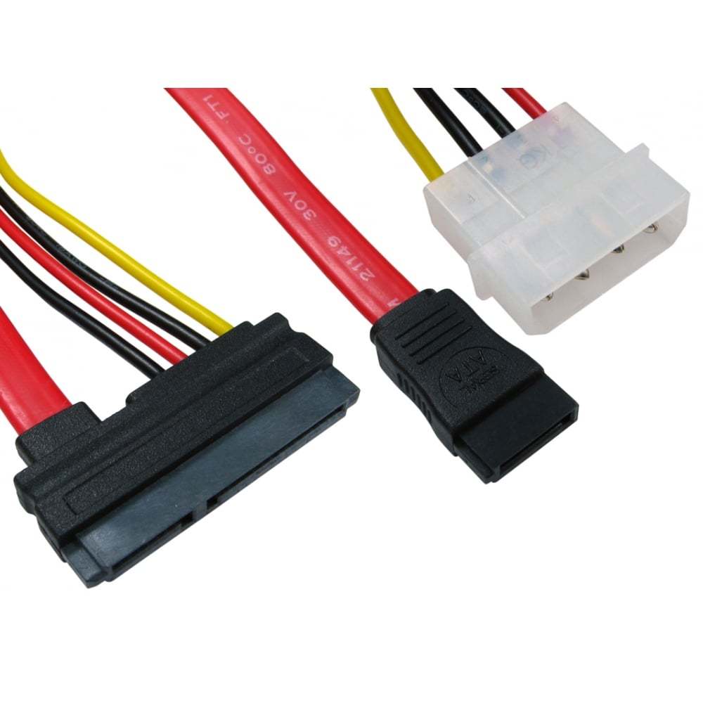 Combo  SATA II 15 Pin Power and 7 Pin Data Cable 4 Pin Molex to Serial ATA Lead