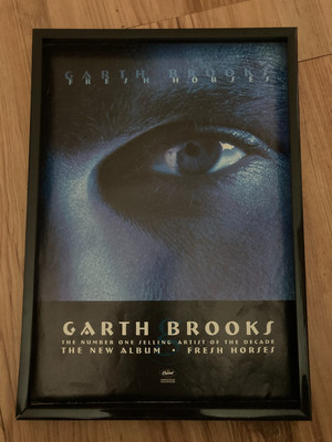 Garth Brooks - Fresh Horses - A4 gerahmte Originalwerbung