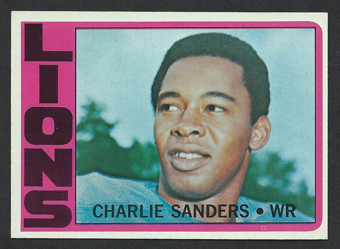 1972 Topps 60 CHARLIE SANDERS Detroit Lions Pro Football Hall Of Fame