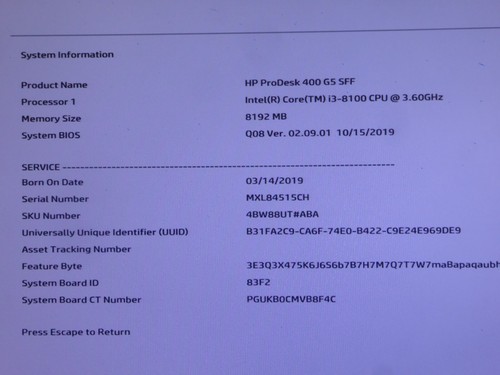 HP Prodesk 400 G5 i3 8100 3.60GHz 8GB Ram 500GB SATA Win 11 - Picture 6 of 10