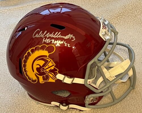 USC CALEB WILLIAMS #13 Fanatics Autographed & Inscribed “HE13MAN ‘22 Rep. Helmet