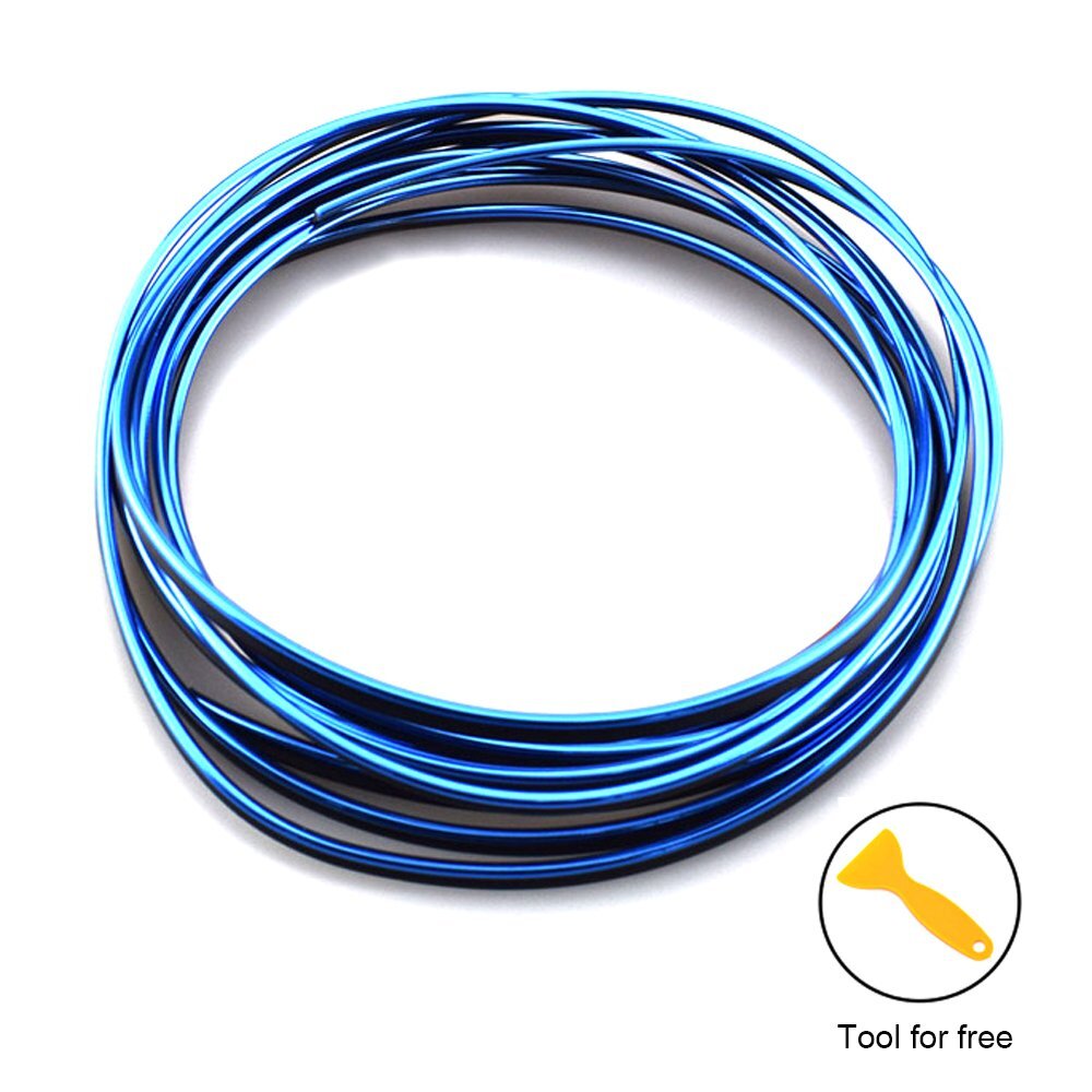 5M DIY Interior Chrome Trim Universal Car Molding Strip Flexible Line Decoration