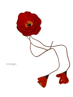 Rose shaped hair clip & brooch made out of cotton