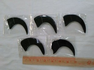 LOTE DE 5 GRANDES Garras de Oso Cuerno Negro Tallado Cita, Pow Wow, Scouts