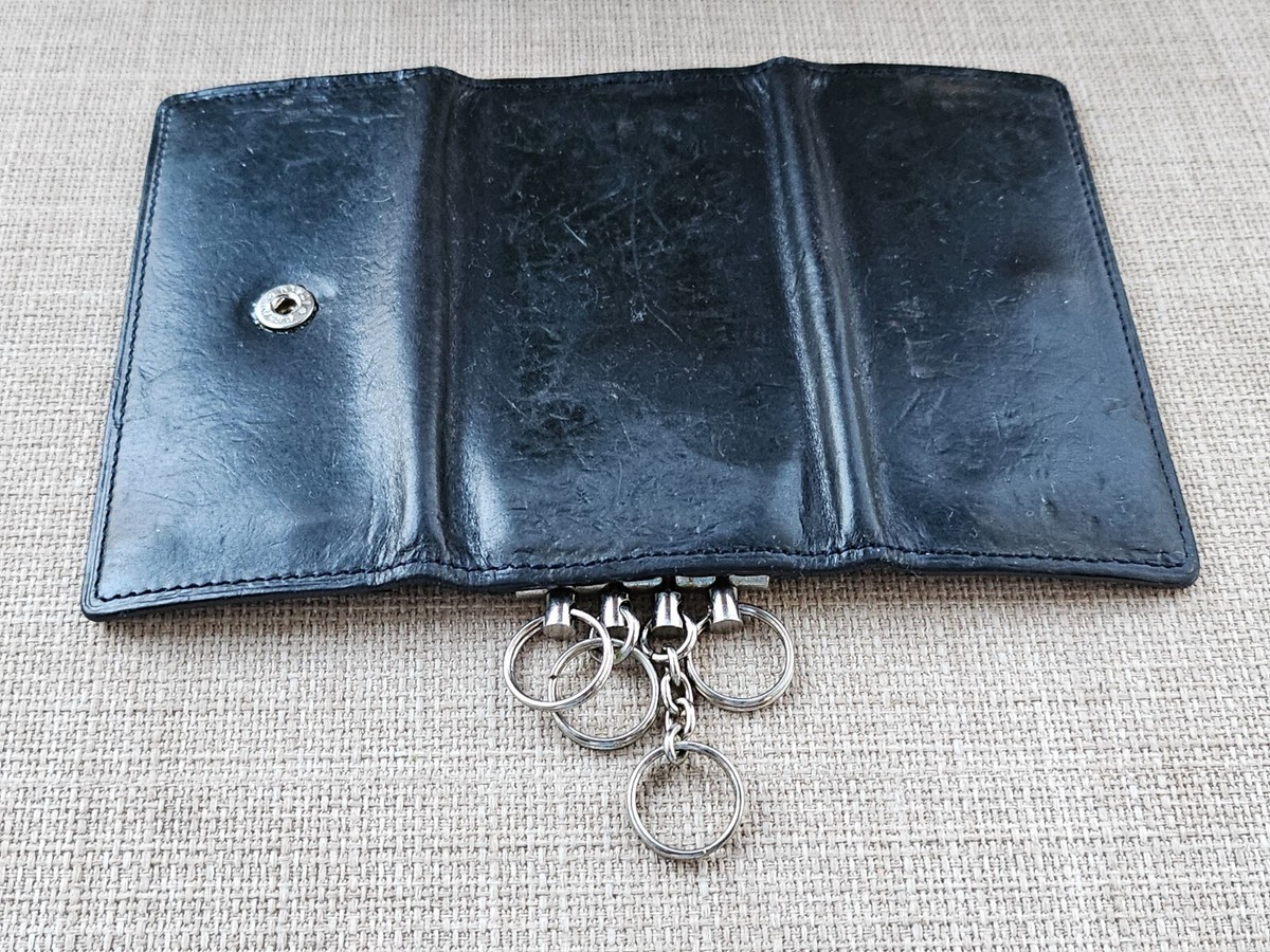 Cocomeister Signature Key Chain Black Leather Key Holder Bag
